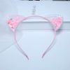 TseenYi Cute Headband Non-slip Cat Ears with Floral Paper Headdress Fashion Hairpin Headwear Headpiece Hair Accessories Jewelry for Women and Girls (Pink)