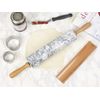 Kitchen Utensil Easy Clean Marble Rolling Pin for Baking with Wooden Stand