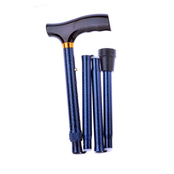 Ability Superstore Folding Walking Stick Blue Ice 33-37-inch Adjustable Height