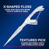 DenTek Cross Flosser Plaque Control Floss Picks, X-Shaped Floss, 75 Count, 3 Pack