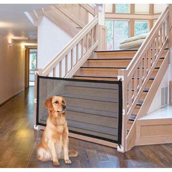 NWK Magic Pet Gate for House Stairs Safe Enclosure 6 Loops Design 30''× 43"