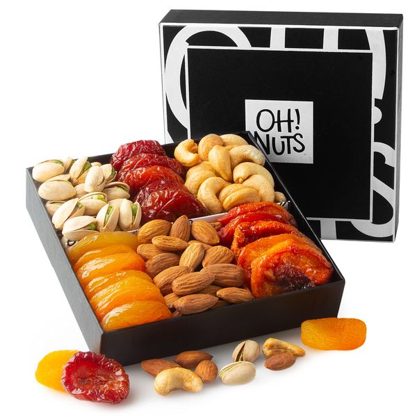 Assorted Nuts & Dried Fruits Gift Basket - Holiday Snack Box for Birthdays, Anniversaries, Care Packages