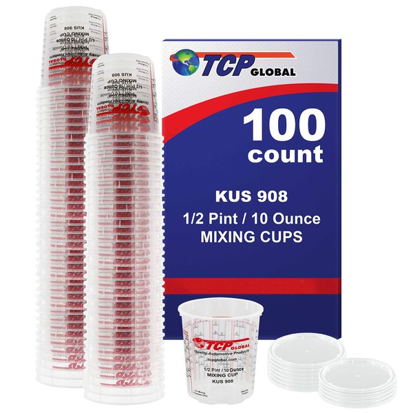 Custom Shop - 10oz Paint Mixing Cups - Full Case of 100 - Calibrated Mixing Ratios on Side of Cup Epoxy Resin