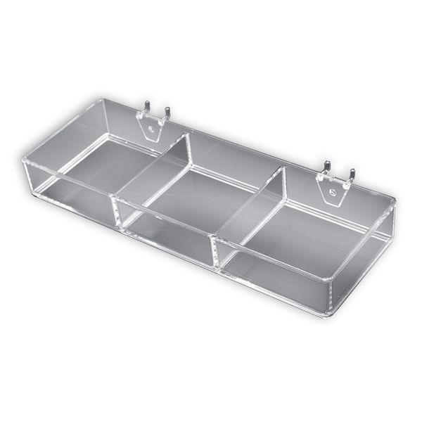 Azar 225503 3-Compartment Tray for Pegboard/Slatwall