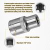 sourcing map 2pcs E-Torx Socket 1/2" Drive E12 External Torx Deep Socket CR-V 6 Point Spline Socket Star Female Bit Socket for Auto Repairs Home Maintenance DIY Hand-Making 1.5" Length