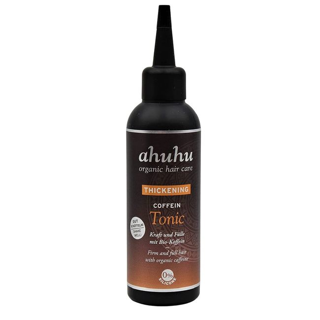 ahuhu THICKENING Coffein Tonic (100ml) - Vitalisierendes Haartonikum mit stärkendem Bio-Koffein, kräftigt & stärkt das Haar von der Wurzel an, für jeden Haartyp & auch bei Haarausfall geeignet, vegan