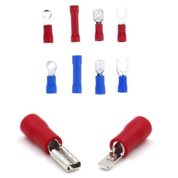 60 Pcs/pk Assorted Crimp Terminal Kit Spade Butt Ring Electrical Wire Connectors