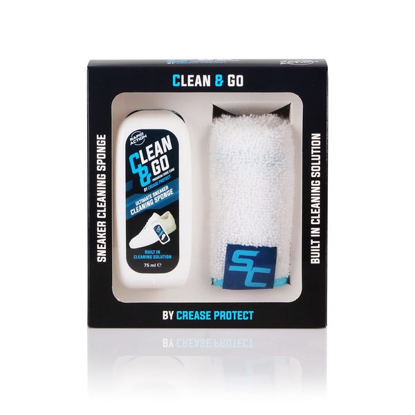 Clean & Go - Premium Sneaker Cleaner & Shoe Cleaning Kit - Remove Dirt & Stains From Sneakers & Boots - Built in Foam Cleaner for Suede, Nubuck, Leather, Canvas & More - Perfect For Trainer Cleaning