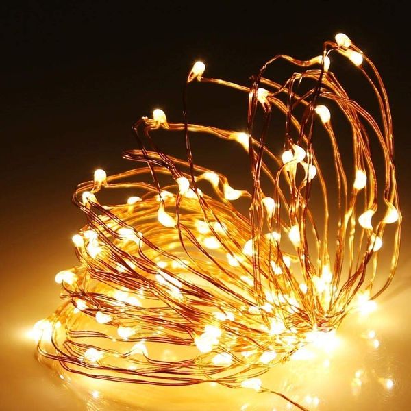 SHATCHI 20 LED/2m Fairy String Lights Copper Wire Battery Operated Warm White LEDs Twinkle Waterproof Lights for Bedroom, Christmas, Party, Wedding Outdoor Indoor Decoration