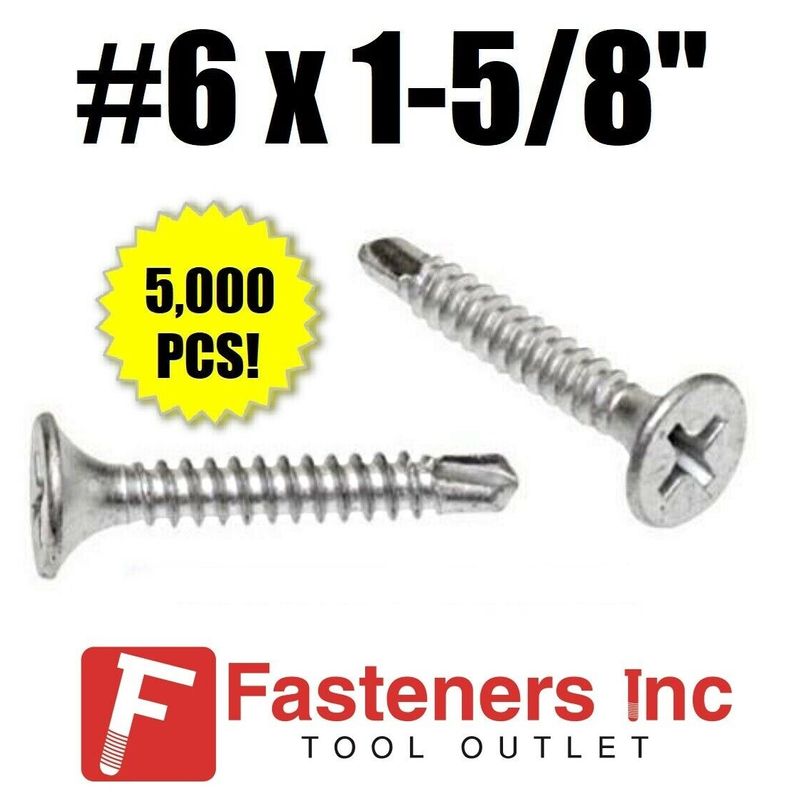 10.000 Viti Per Cartongesso A Testa Bombata Phillips, #6 X 1", Finitura Zincata Gialla - Per Legno E Drywall