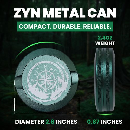 TuffTynz - Premium Zyn Metal Can | Zyn Holder | Metal Zyn Container | Moisture & Odor Proof Container | Aluminum Zyn Can & Organizer | Dip Can | Zyn Tin | Zyn Gifts for Men |The Adventurer