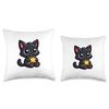 Black Cat Taco Pet Funny Food Throw Pillow