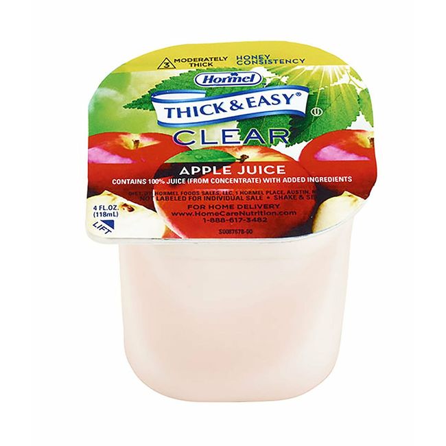 Thick & Easy 12687 Thickened Beverage Apple Juice Honey 4 oz Cup 24 Ct