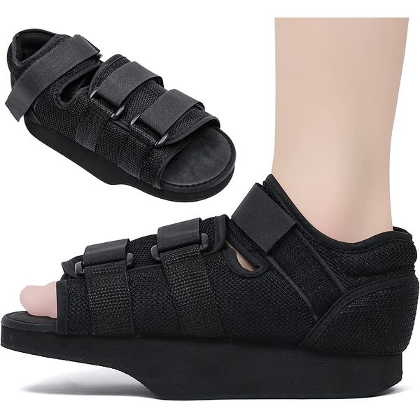 Post Op Recovery Shoe Adjustable Medical Walking Shoe Forefoot Off-Loading Healing Shoe for Post Surgery or Operation Support, Broken Foot, Bunions Broken Big Toe Surgery Forefoot Splint (M)