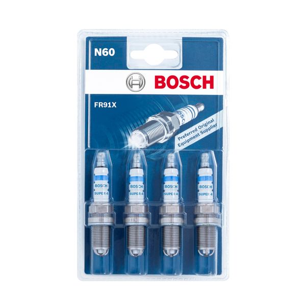 Bosch Spark Plugs Super 4, Nickel Core, Set of 4 for Motorcycle