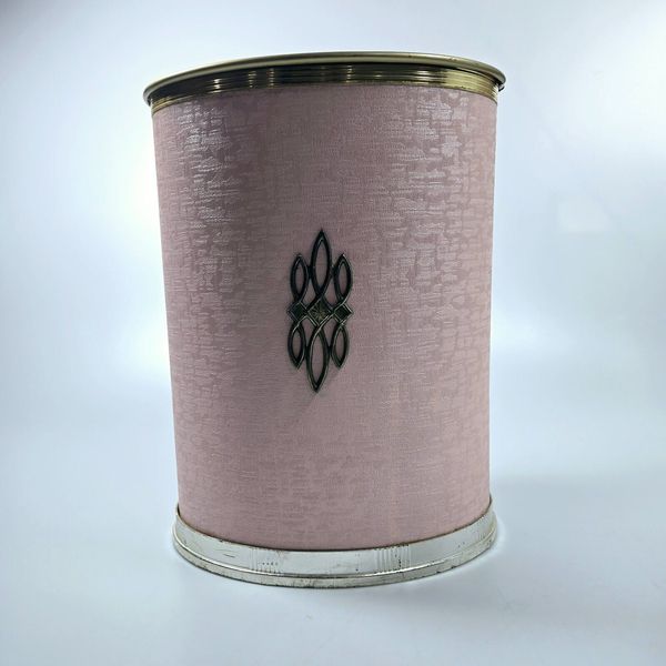 Vintage Pearlwick Pink Waste Basket Trash Can Mid Century Art Deco 50s Textured