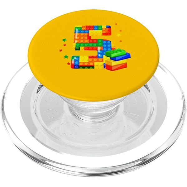 Birthday Building Blocks 5 Years Old PopSockets PopGrip for MagSafe