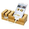 Bamboo Desk Organiser Mobile Phone Stand Desktop Holder