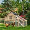 PawHut 69" Chicken Coop, Includes Connecting Ramp and an Easy-Clean Tray, White