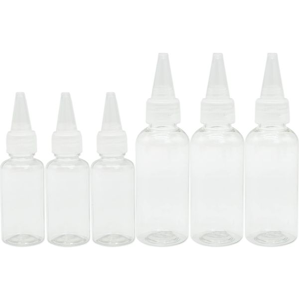 SZXMDKH 6 Pcs Clear Squeeze Condiment Bottles, 30ml/60ml Reusable Plastic Squeeze Dispensing Bottles, Small Dispensing Bottles for BBQ Chilli Sauce Olive Oil Paint Art Liquids Craft Lotion