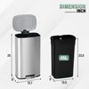 Kitchen Trash Can with Lid Step Trash Bin Fingerprint-Proof for Office Bedroom
