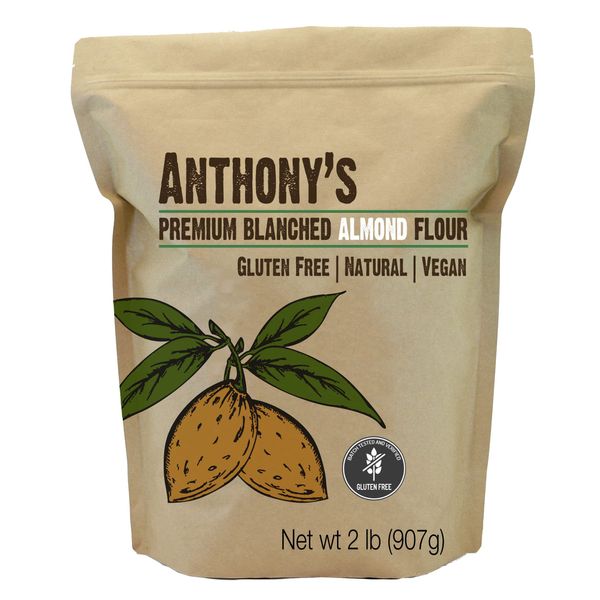 Anthony's Blanched Almond Flour, 2 lb, Finely Ground, Gluten Free, Non GMO, Vegan, Keto Friendly