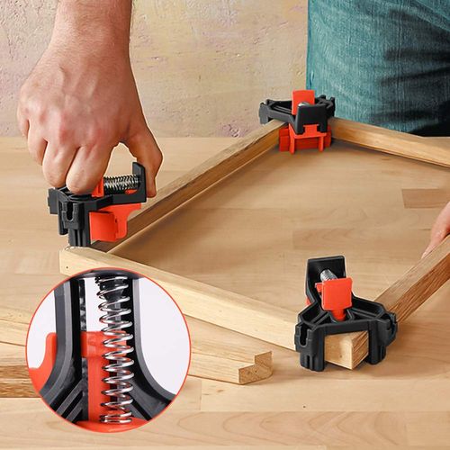 YFFSFDC Corner Clamp Woodworking Ruler DIY Tool Right Angle 90 Degree Woodworking Locator Multi-functional Woodworking Tool Set of 4 Right Angle Clip Corner Retainer Clamp