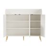 3-Tier Storage Cabinet w/2 Adjustable Shelves, Side Organizer and Mounted Hooks