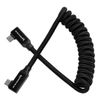 Kondor Blue 12-24-Inch Coiled USB-C Right Angle Braided Cable, Black