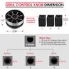 Unicook 5 Pack Grill Control Knobs Replacement, Chrome Plated Plastic with Nonslip Grip, Fits Gas BBQ with D Shaped Valve Stem, Including 5 Knobs and 15 Adaptors