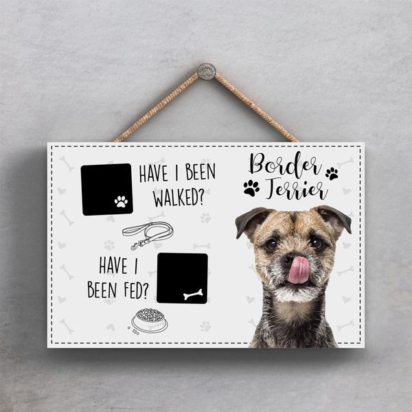 Global Designs Pets & Paws - Rope Plaque Border Terrier Walked And Fed