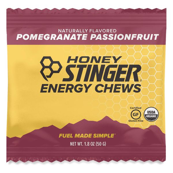 Honey Stinger Organic Energy Chews, Pomegranate Passionfruit, Sports Nutrition, 1.8 Ounce (Pack of 12)