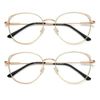 2 Pack Blue Light Blocking Round Clear Glasses Small Face Gold Frame New