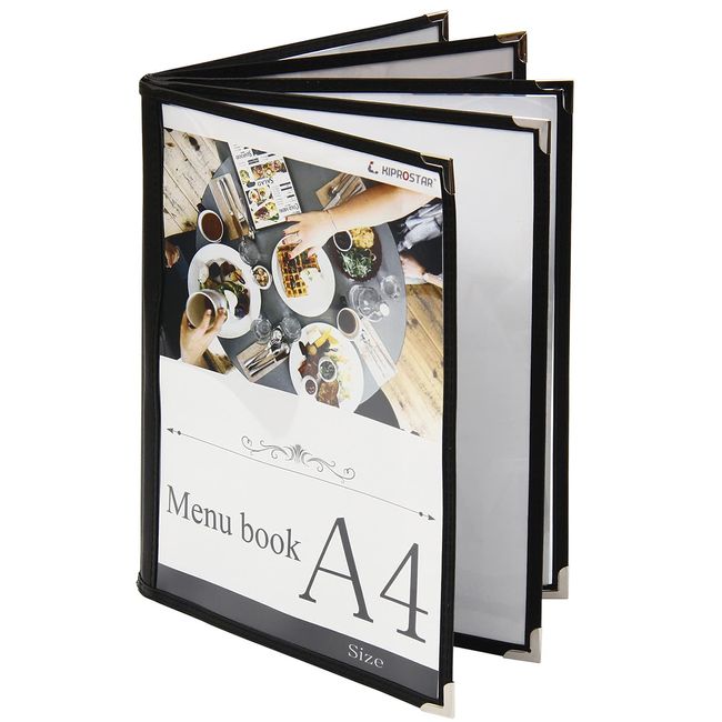 Menu Book, 10 Pages (5 Sheets 10 Sides), A4 Size PRO-MA4-10 (Black)