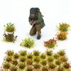 Woohome 32 Miniature Grass Cluster, Red Static Grass Tuft Model Vegetation Groups for DIY Model Train Landscape