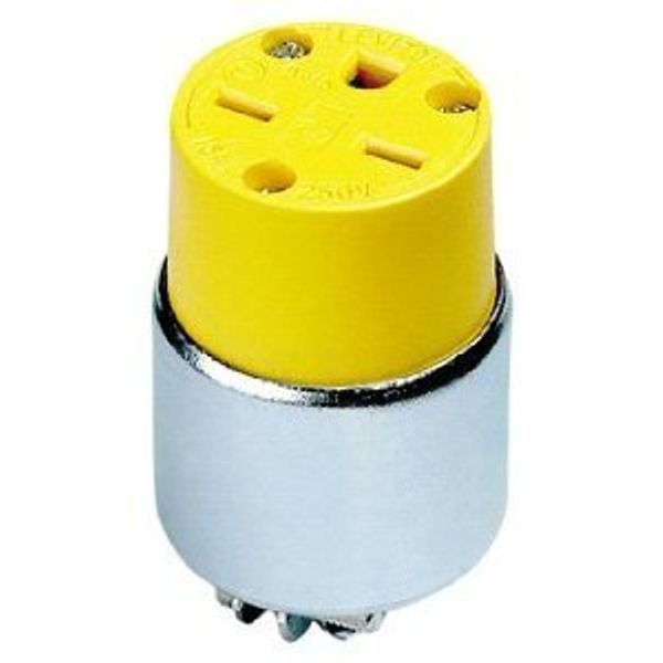 Leviton 000-615CA 15A 250V Com Grade Straight Blade Armored Connector