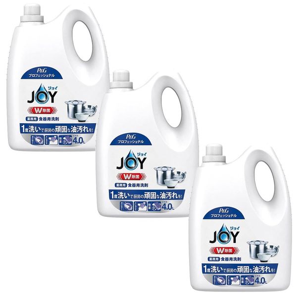 Joy W Disinfecting Dish Detergent, Commercial Use, Refill, 1.6 gal (4 L) x 3 Pieces, Case Sale, P&G Professional