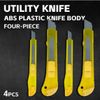 4 Pack Box Cutters Art Knives Sharp Retractable Wagtail 2 Sizes 18MM Blades