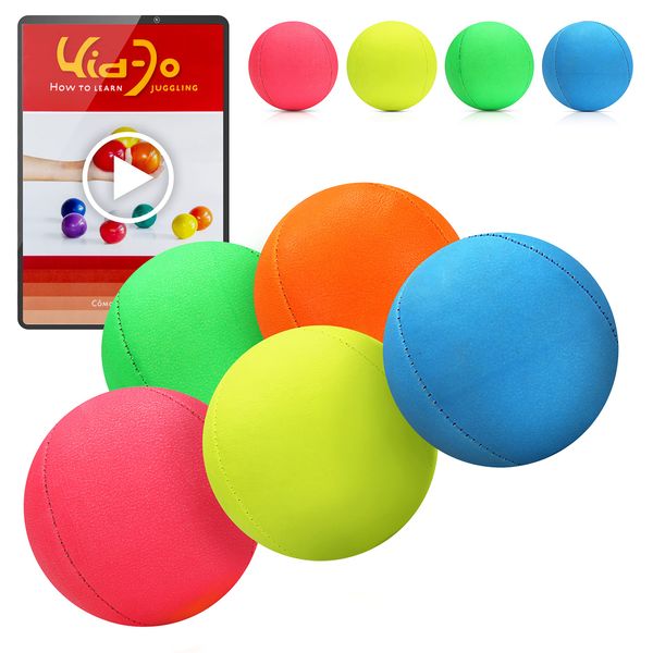 Juggle Dream 5x Pro UV Smoothie Juggling Balls - Set of 5 Juggling Balls with Free Online Learning Video, Perfect for Beginners and Experts, for Indoor & Outdoor Juggling (Mixed)