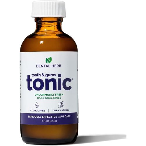 Tooth & Gums Tonic Herbal Mouthwash Travel Size 2 oz - Dental Herb Company Alcohol-Free, Natural Herbal Formula, Pure Essential Oils, Dentist Recommended