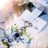 1 Set Something Blue for The Bride Charm Blue Pearl Angel for The Bride Charm Wedding Party Keychain Gift Card Party Favours for Marriage Celebration Shower Holy Communion