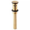 Extended Press Type Pop-Up Bathroom Drain - Overflow Hole - Brushed Gold