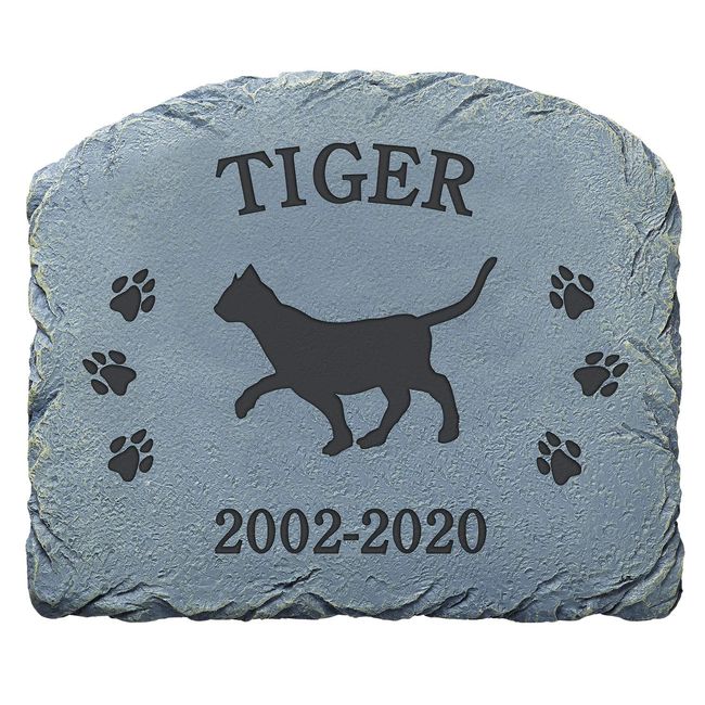 Let's Make Memories Personalized Pet Breed Memorial Stone - Cat - Sympathy - Resin Garden Stone