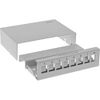 InLine® Surface-Mounted Patch Panel Socket for 8X Keystone RJ45 Metal Light Grey RAL7035