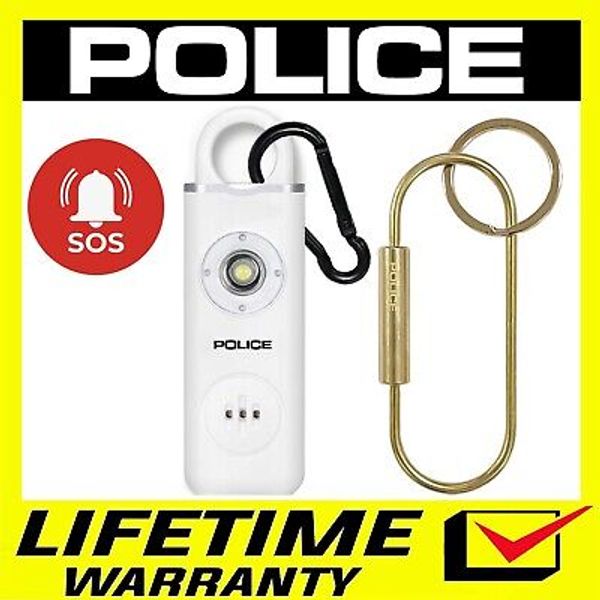 POLICE Personal Alarm Keychain Rechargeable 130dB Safety Pocket Alarm Flashlight