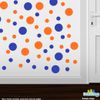 Blue/Orange Vinyl Wall Stickers - 2 & 4 inch Circles (30 Decals)