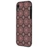 iPhone XR Maroon Dark Chocolate Circles Lines Rectangles Pattern スマホケース