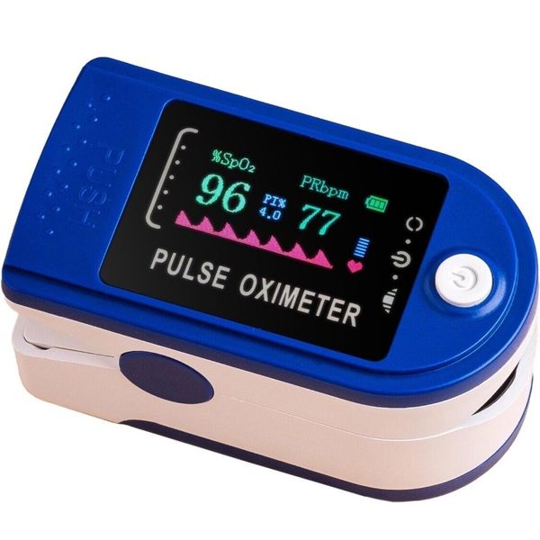 Pulse Oximeter Finger Monitors Heart Rate and SpO2 Saturation Large OLED Display