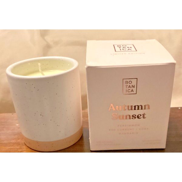 Botanica Limited Edition Autumn Sunset Speckled Ceramic Candle - 8oz new