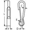 STEELGEAR 30mm Simplex Spring Hook - A2 (304) Stainless - 10 Pack